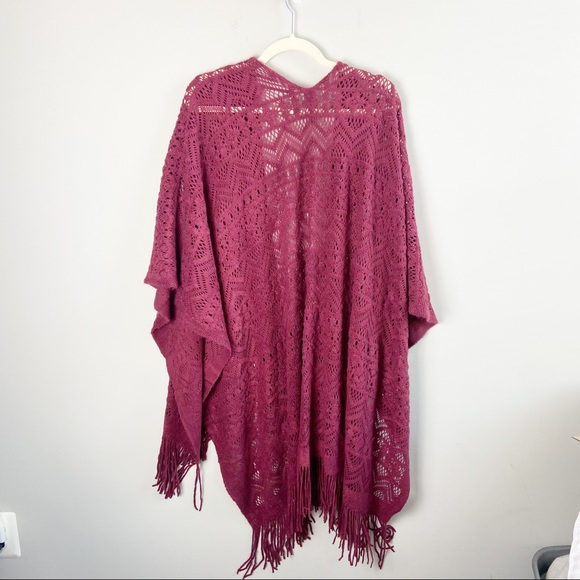 Torrid Burgundy Frayed Shaw - Picture 5 of 5